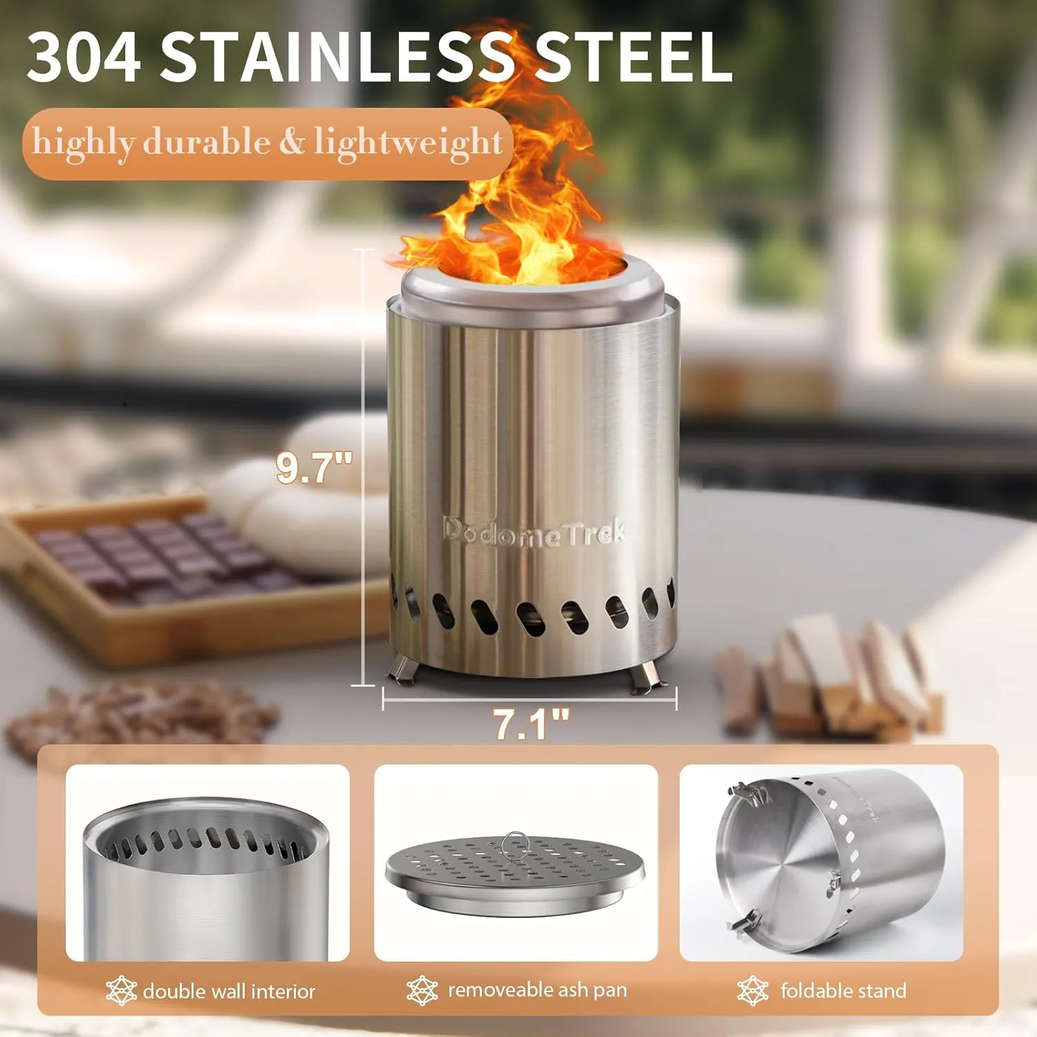 Tabel Top Fire Pit Mini, Portable Firepit Outdoor, 7 Inch Tabletop Firepit Inky