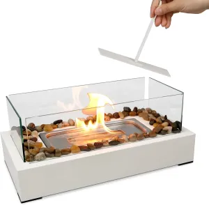 Table Top Firepit with 4 Windshields, for Mom, Small Fireplace for Dinner Party, Smores Maker - Indoor/Outdoor Portable Mini Table Top Firepit for Patio Balcony Porch Decor