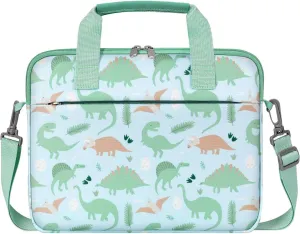 Tablet Bag for Kids, 12.5 Inch Portable Tablet Sleeve Carrying Case with Handle & Shoulder Strap, Fits Fire HD 10 Kids (Pro) 13th/11th Gen 2023/2021, Fire Max 11 13th Gen, Green Dinosaur