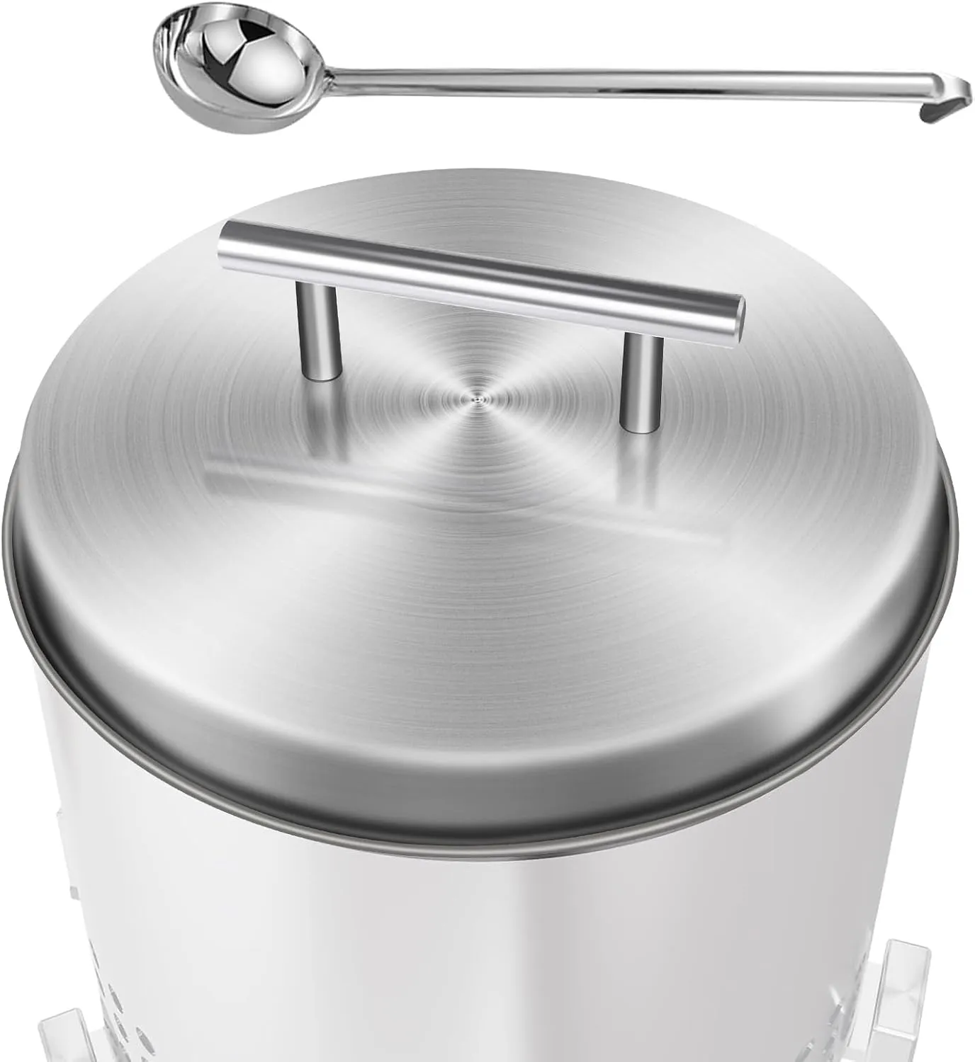Tabletop Fire Pit Lid and Pellet Scoop for Solo Stove Mesa XL, 7" Portable Stainless Steel Fire Pits Cover with Handle, Indoor Outdoor Mini Stove Camping Accessories for Prevent Hand Burns