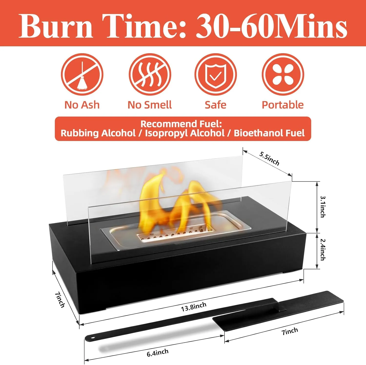 Tabletop Fire Pit with Smores Maker Kit Portable Indoor/Outdoor Mini Small Fireplace Bowl Table Top Decor Home Patio Balcony Backyard Gifts for Wedding Housewarming Birthday Present - 2 Pack