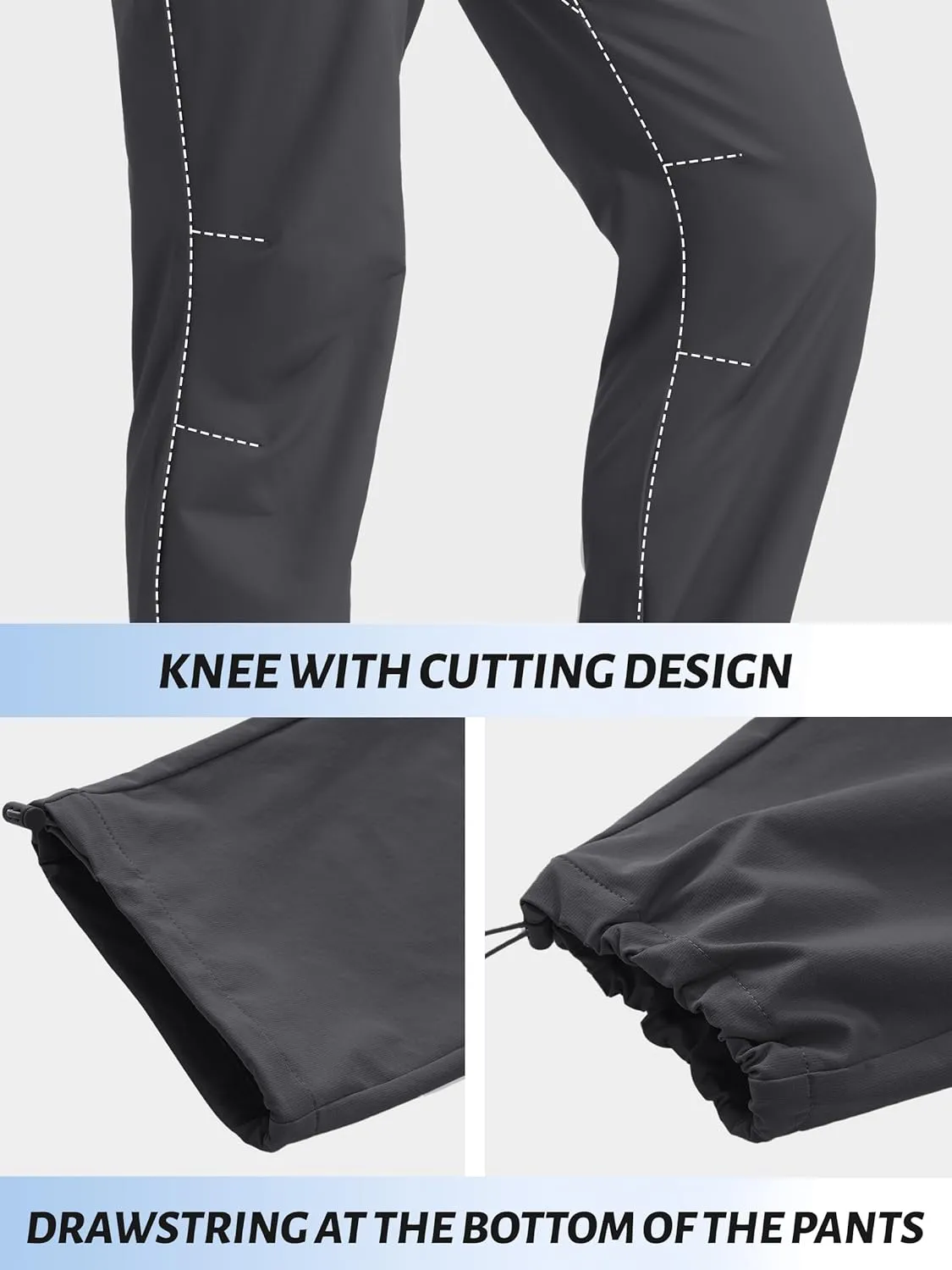 TACVASEN Men's Hiking Pants Lightweight Quick Dry Ripstop Water Resistant Stretchy Work Pants for Climbing Travel Casual