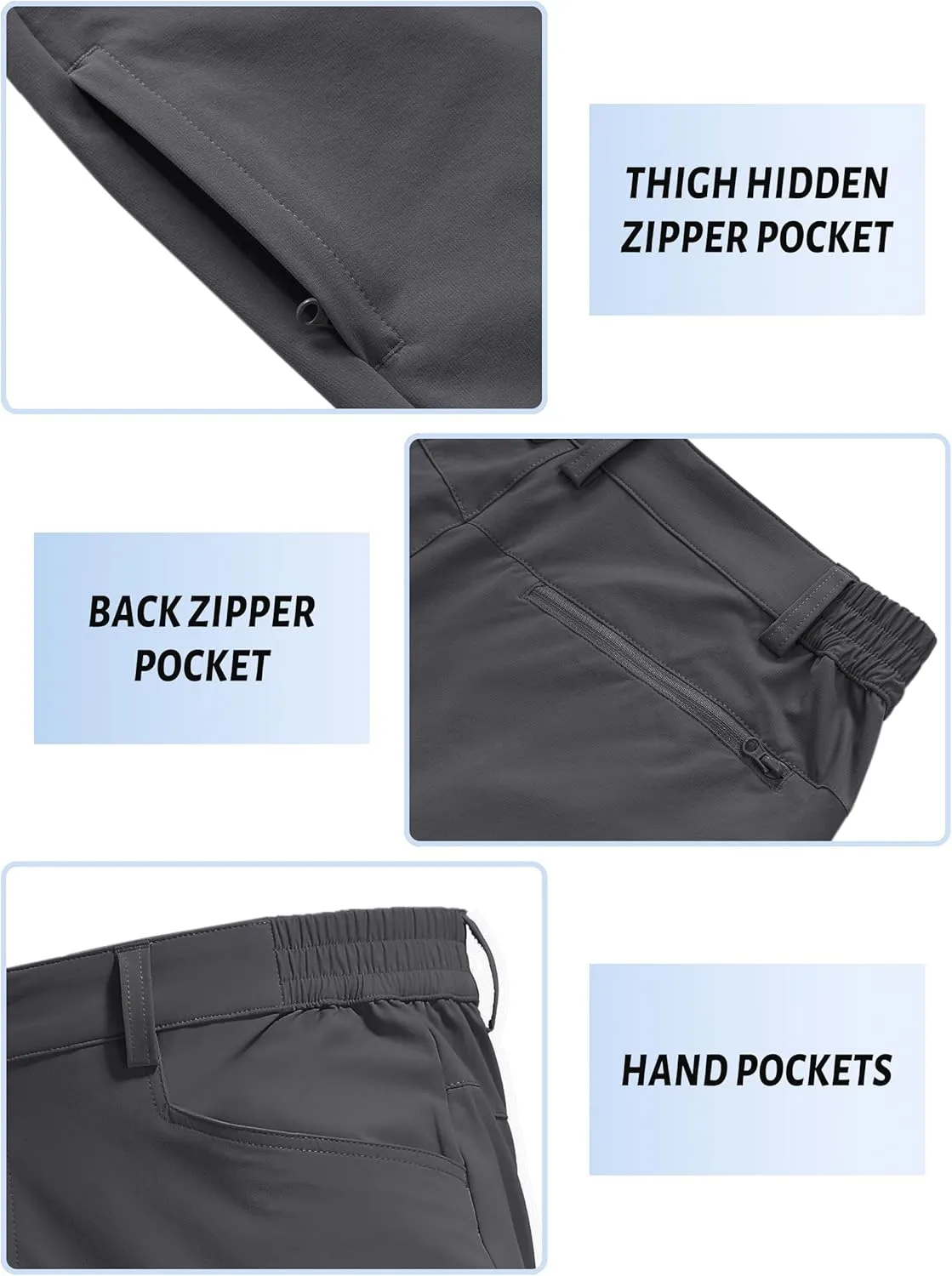 TACVASEN Men's Hiking Pants Lightweight Quick Dry Ripstop Water Resistant Stretchy Work Pants for Climbing Travel Casual