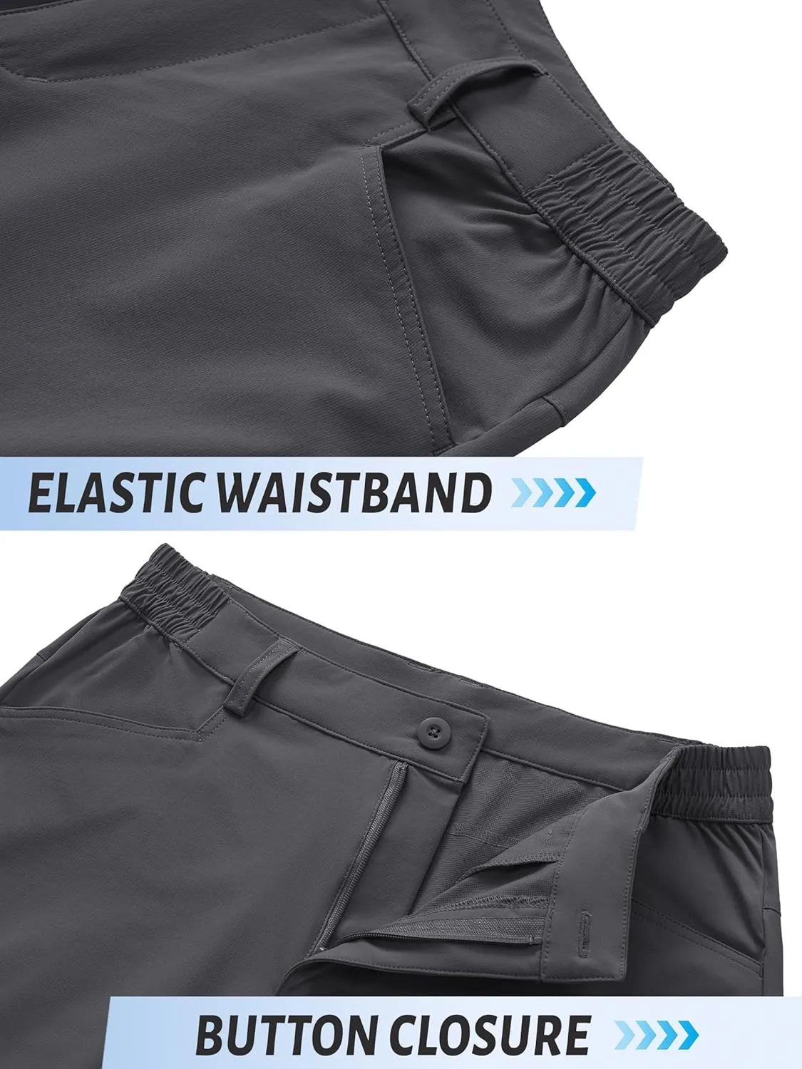 TACVASEN Men's Hiking Pants Lightweight Quick Dry Ripstop Water Resistant Stretchy Work Pants for Climbing Travel Casual