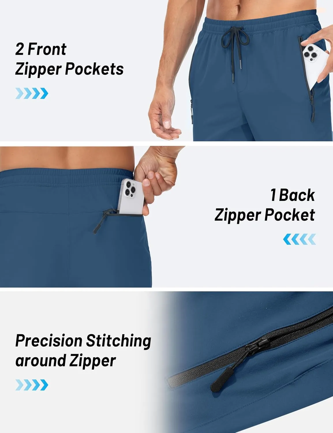 TACVASEN Mens Lighweight Hiking Pants Athletic Casual Quick Dry Stretch Water Resistant Joggers with Pockets Workout Gym