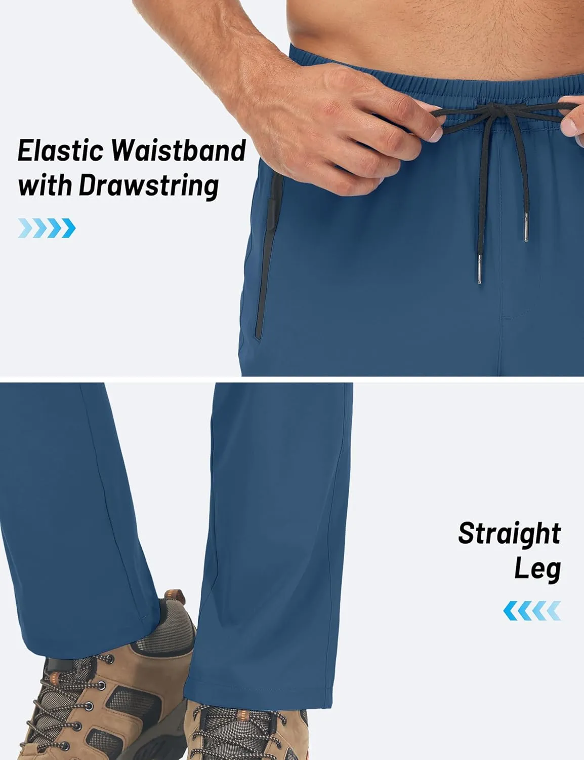 TACVASEN Mens Lighweight Hiking Pants Athletic Casual Quick Dry Stretch Water Resistant Joggers with Pockets Workout Gym