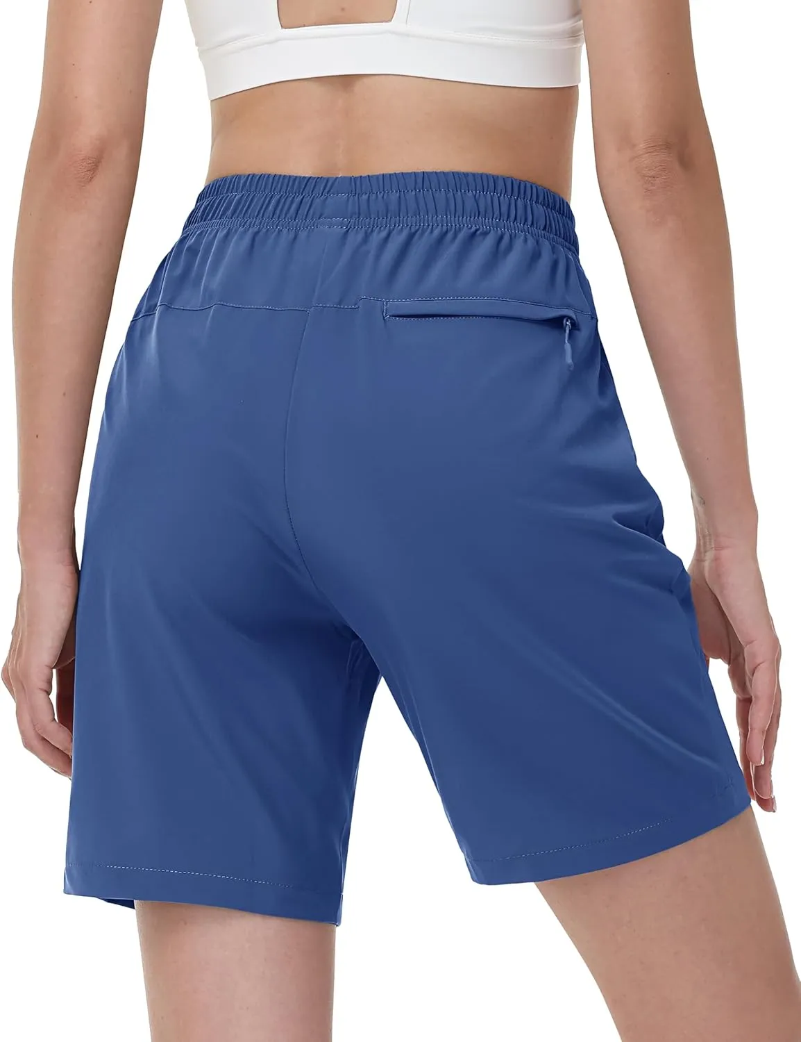 TACVASEN Women's Hiking Shorts Quick Dry Lightweight 8" Water Resistant Athletic Shorts with Pockets Outdoor Golf Active