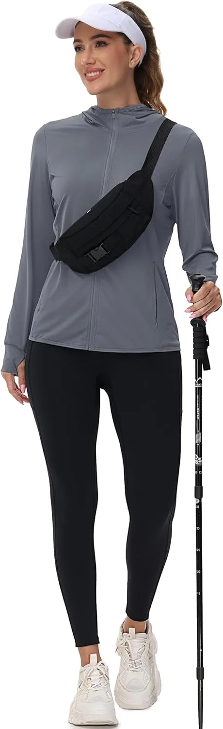 TACVASEN Women's Sun Hoodies Lightweight Jacket for Women Zip Up UPF 50  UV Shirt Long Sleeves