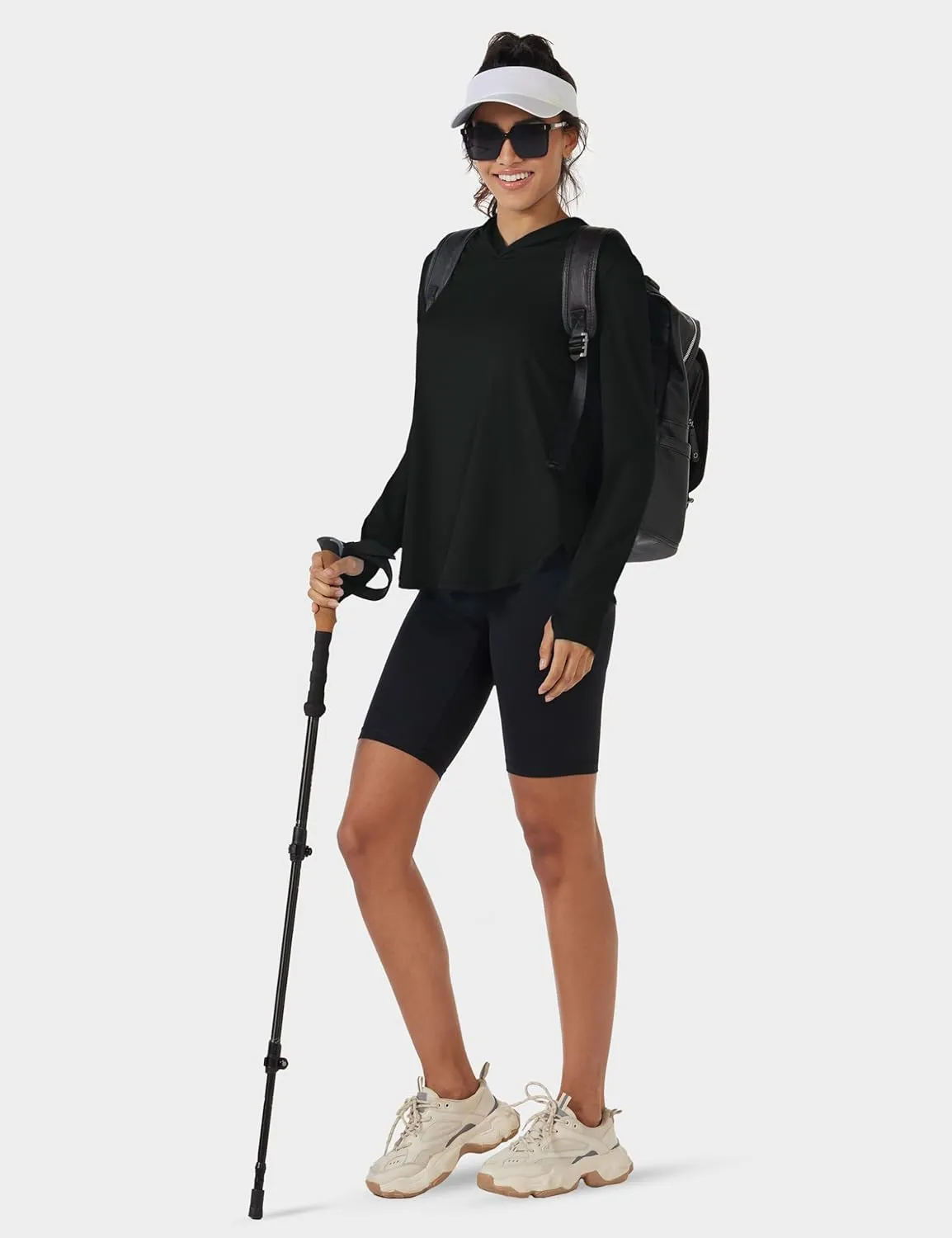 TACVASEN Women's UPF 80  UV Protection Hoodie Lightweight Long Sleeves Quick Dry Fishing Running Workout Shirt Outdoor