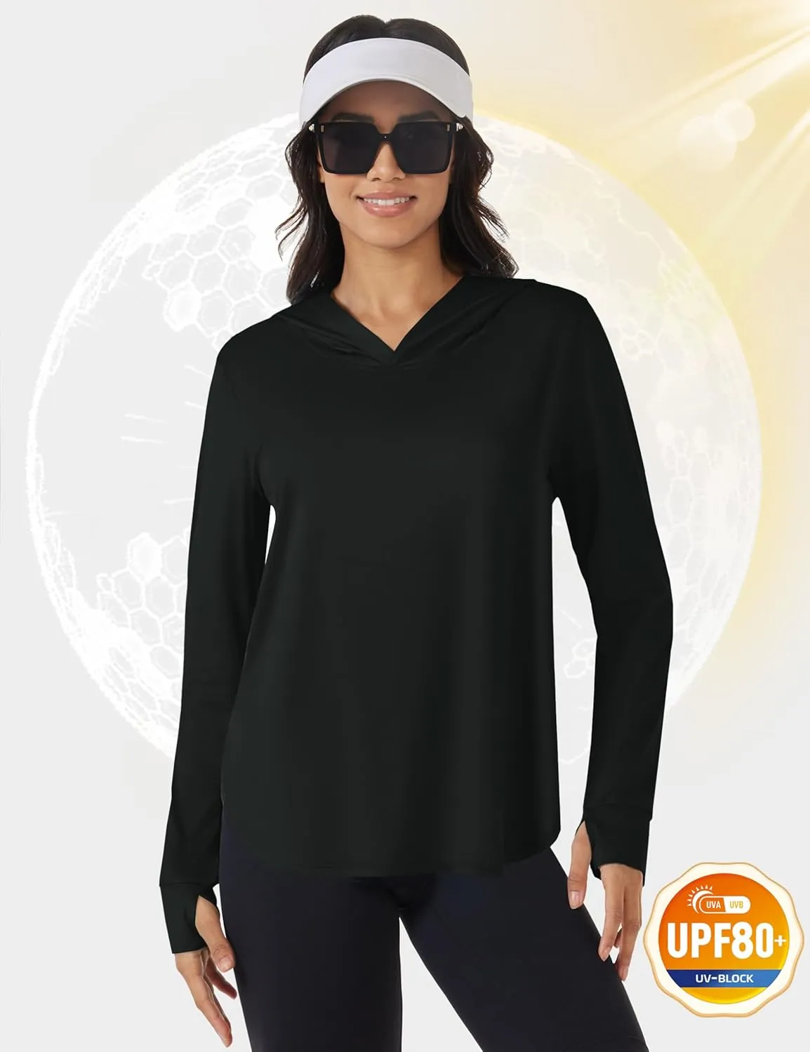 TACVASEN Women's UPF 80  UV Protection Hoodie Lightweight Long Sleeves Quick Dry Fishing Running Workout Shirt Outdoor