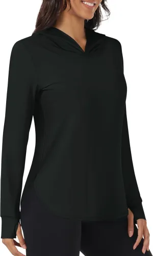 TACVASEN Women's UPF 80  UV Protection Hoodie Lightweight Long Sleeves Quick Dry Fishing Running Workout Shirt Outdoor