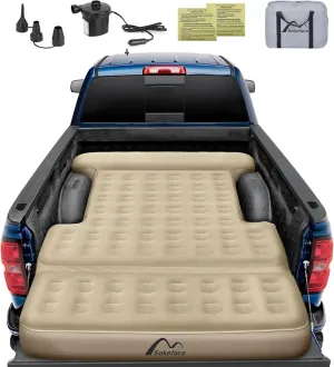 Tailgate Extendable 5.5-5.8ft Truck Bed Air Mattress - Heavy-Duty Inflatable Truck Bed Mattress with Car Pump, Extra Large Carry Bag, Leak-Resistant for Outdoor Camping & Pickup Trucks
