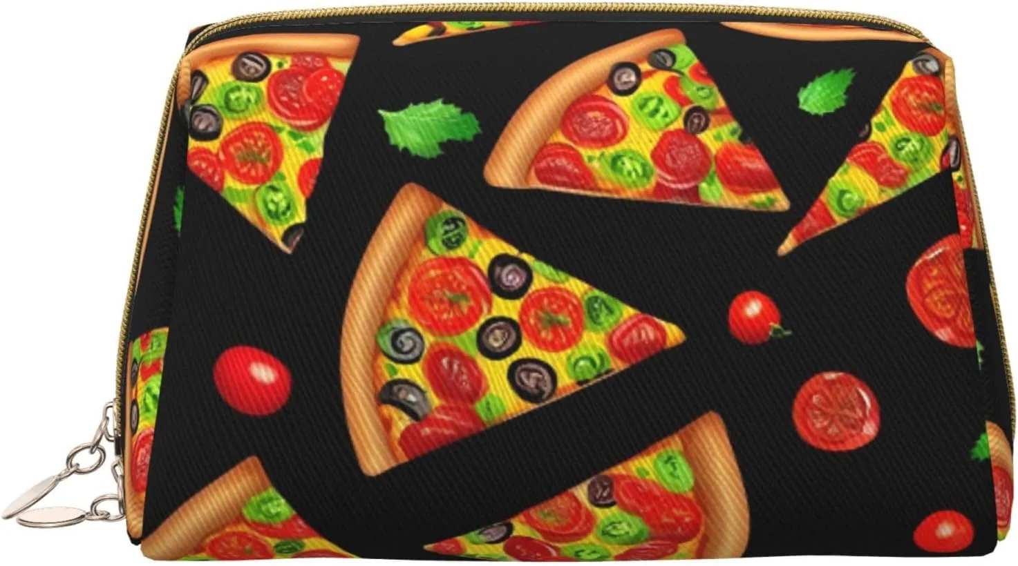 Tasty Pizza Toiletry Pouch, Travel-Friendly Makeup Organizer For Makeup Brushes, Lipsticks