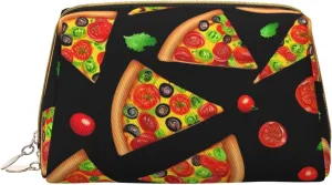 Tasty Pizza Toiletry Pouch, Travel-Friendly Makeup Organizer For Makeup Brushes, Lipsticks