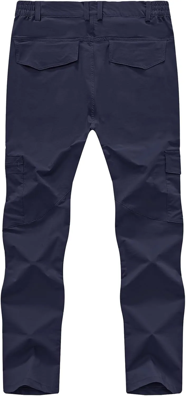 TBMPOY Men's Hiking Pants Lightweight 6 Cargo Pockets Quick Dry Water Resistant Outdoor Travel Work Fishing
