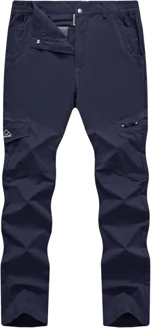 TBMPOY Men's Hiking Pants Lightweight 6 Cargo Pockets Quick Dry Water Resistant Outdoor Travel Work Fishing