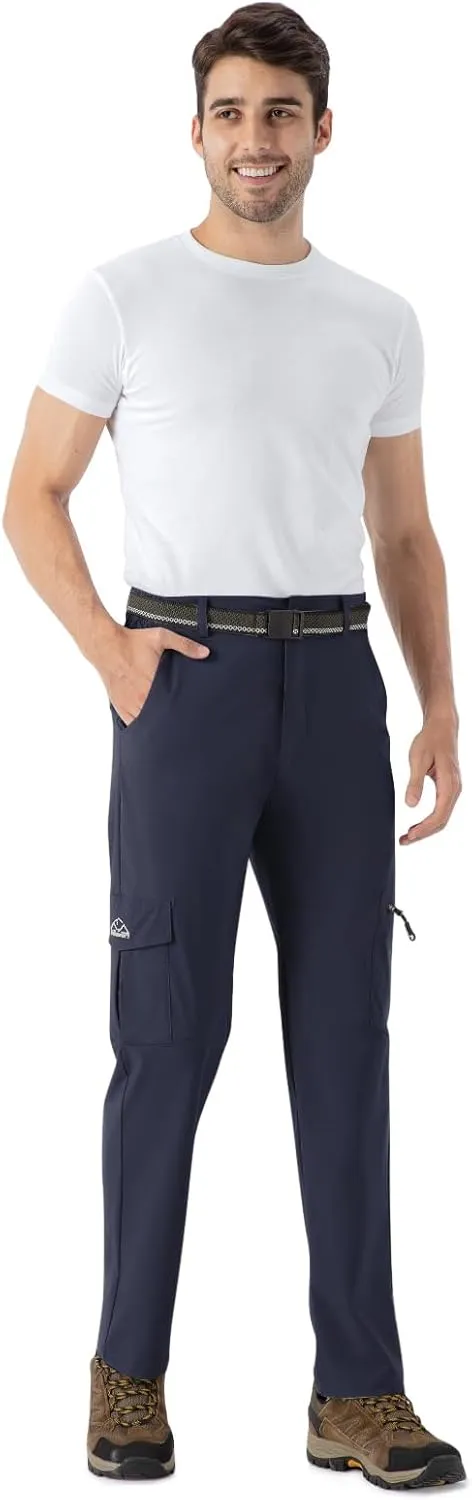 TBMPOY Men's Hiking Pants Lightweight 6 Cargo Pockets Quick Dry Water Resistant Outdoor Travel Work Fishing