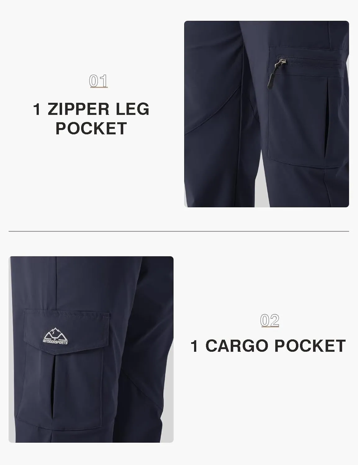 TBMPOY Men's Hiking Pants Lightweight 6 Cargo Pockets Quick Dry Water Resistant Outdoor Travel Work Fishing