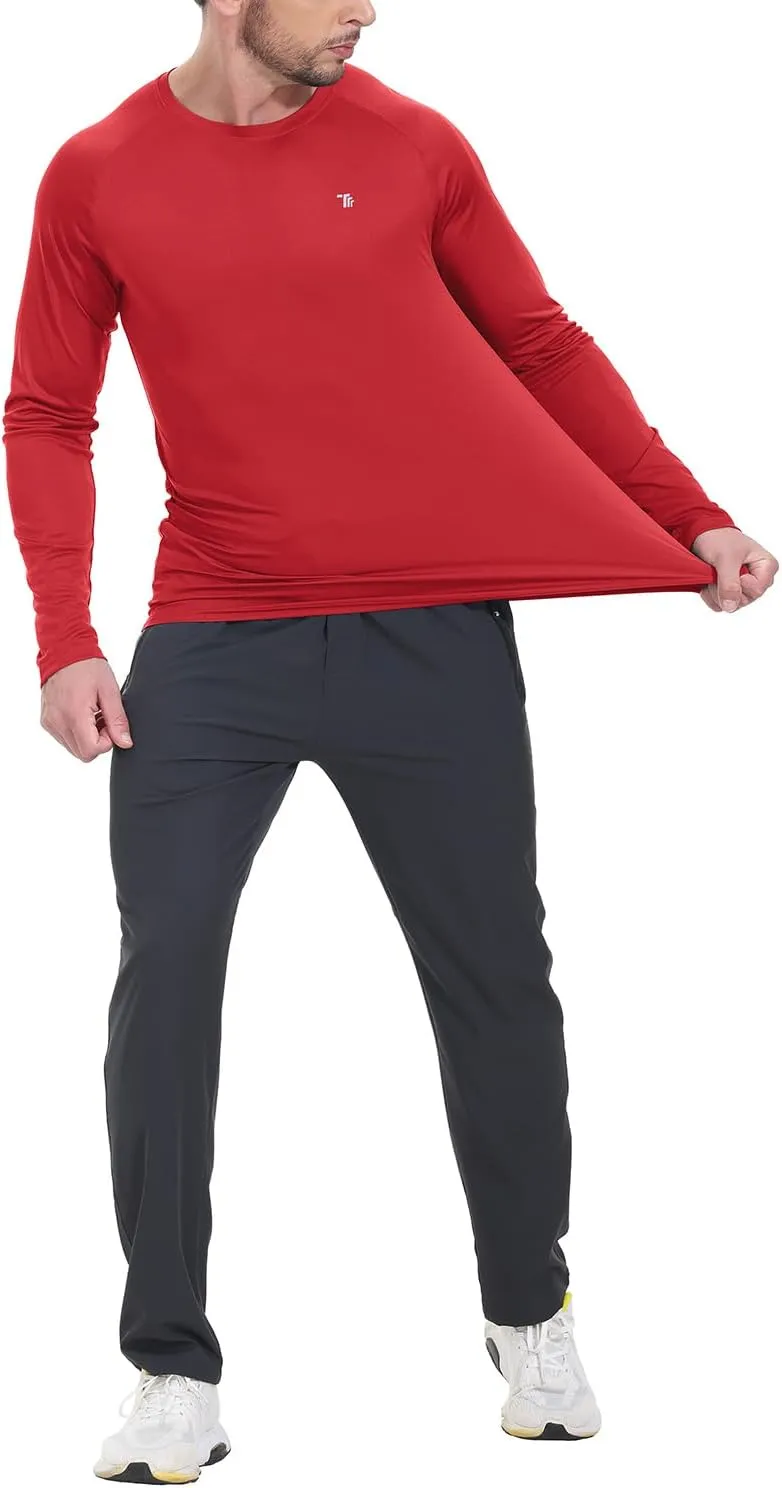 TBMPOY Mens Sun Protection Hiking Shirts Long Sleeve Water UPF 50  SPF UV Shirts Lightweight Fishing Hiking Swimming
