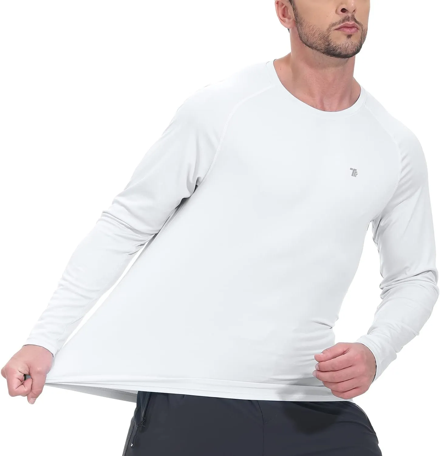 TBMPOY Mens Sun Protection Hiking Shirts Long Sleeve Water UPF 50  SPF UV Shirts Lightweight Fishing Hiking Swimming