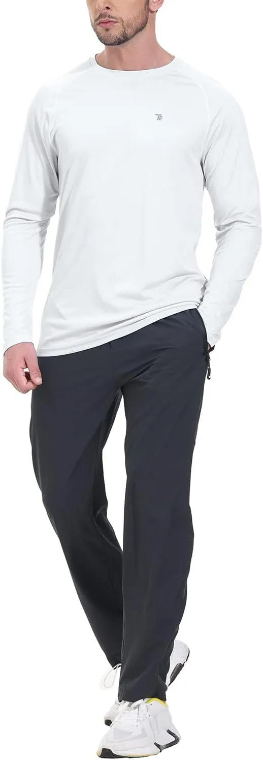 TBMPOY Mens Sun Protection Hiking Shirts Long Sleeve Water UPF 50  SPF UV Shirts Lightweight Fishing Hiking Swimming