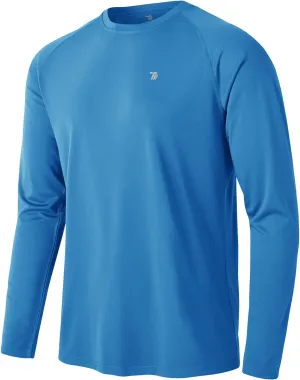 TBMPOY Mens Sun Protection Hiking Shirts Long Sleeve Water UPF 50  SPF UV Shirts Lightweight Fishing Hiking Swimming