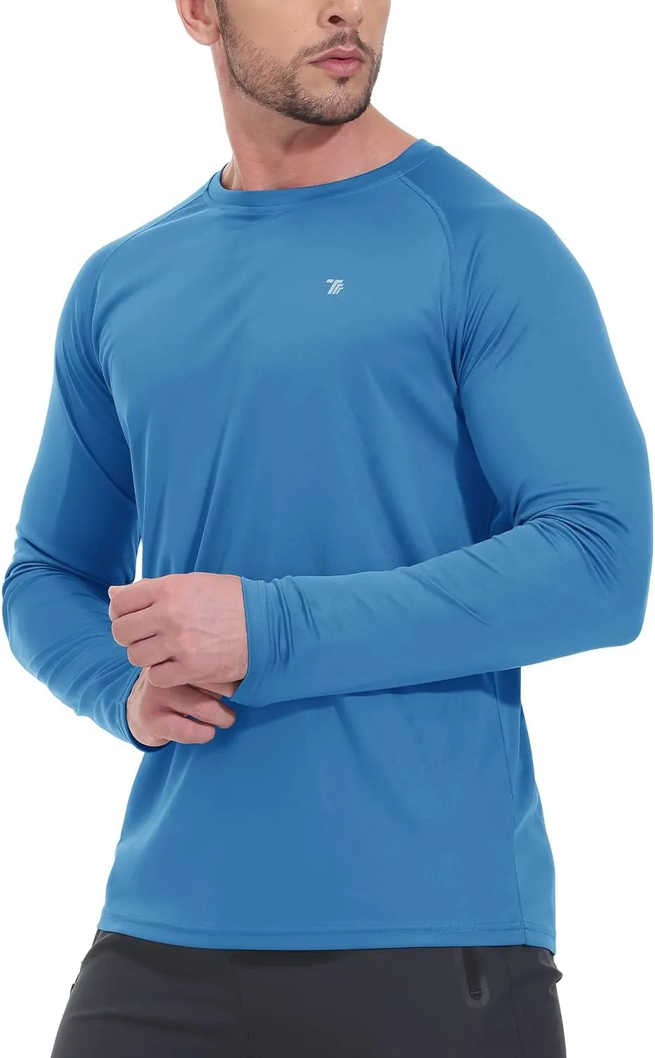 TBMPOY Mens Sun Protection Hiking Shirts Long Sleeve Water UPF 50  SPF UV Shirts Lightweight Fishing Hiking Swimming