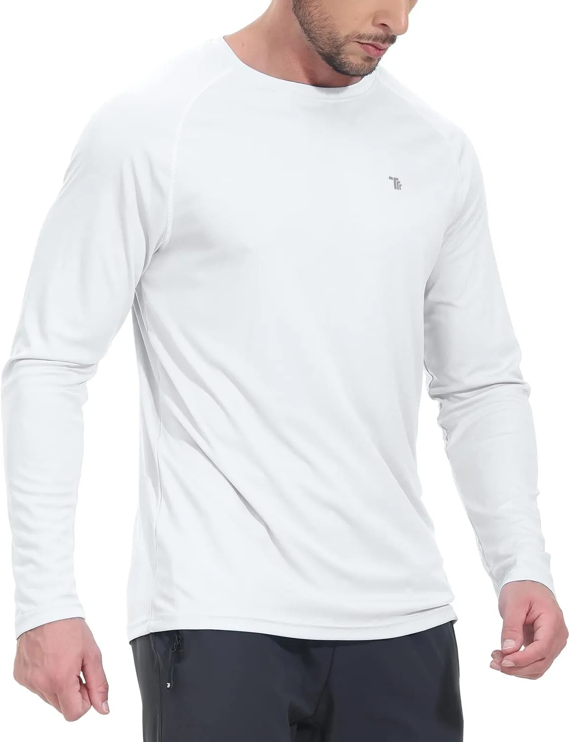 TBMPOY Mens Sun Protection Hiking Shirts Long Sleeve Water UPF 50  SPF UV Shirts Lightweight Fishing Hiking Swimming