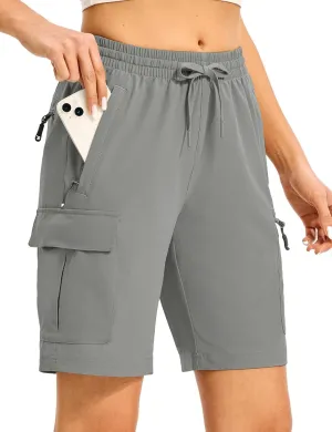 TBMPOY Women's Hiking Cargo Shorts 8.5" Lightweight Quick-Dry Water Resistant Athletic Shorts with Zipper Pockets