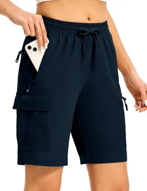 TBMPOY Women's Hiking Cargo Shorts 8.5" Lightweight Quick-Dry Water Resistant Athletic Shorts with Zipper Pockets