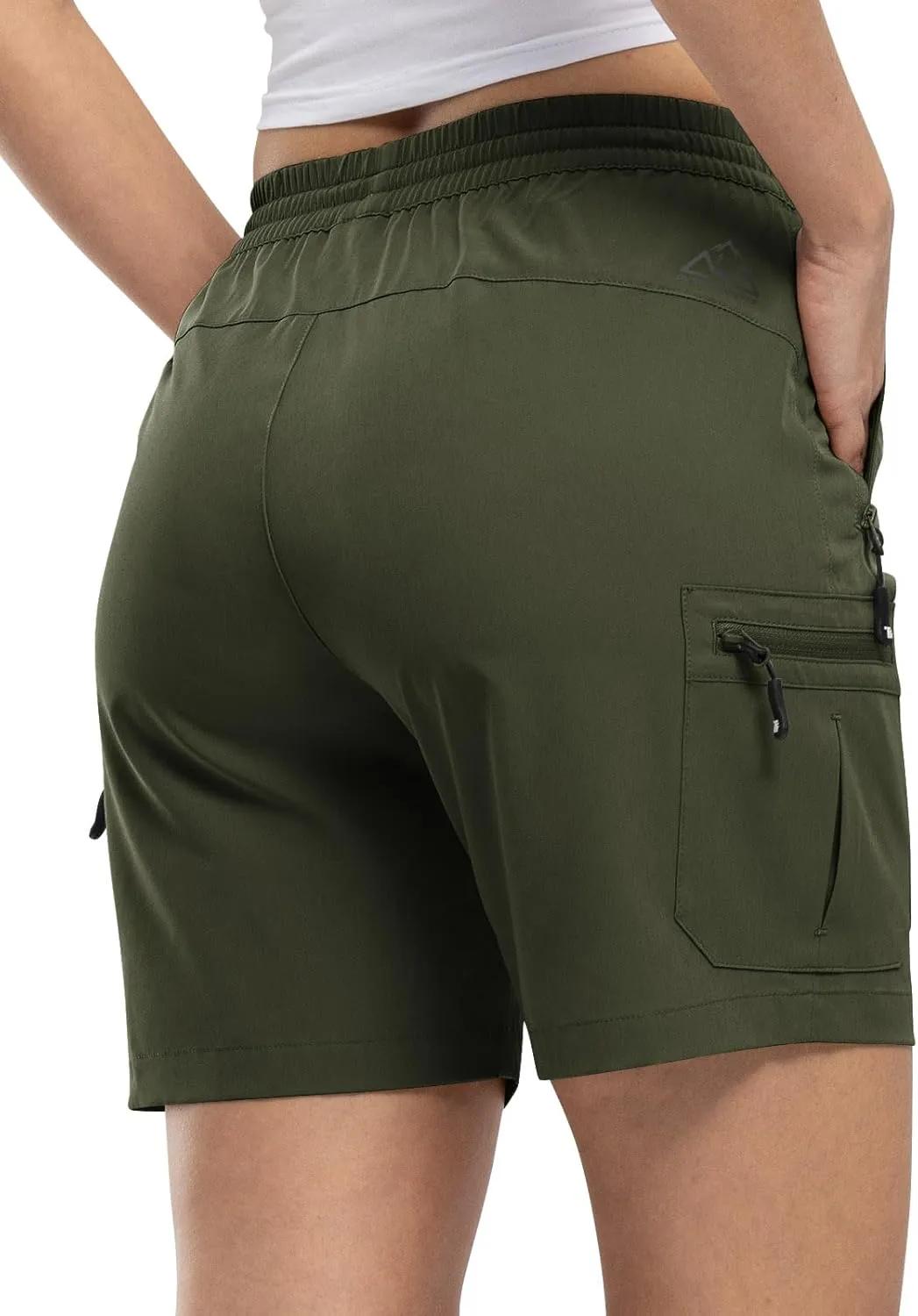 TBMPOY Women's Hiking Cargo Shorts Lightweight Quick Dry Athletic Summer Shorts Golf Travel Camping with Zipper Pockets