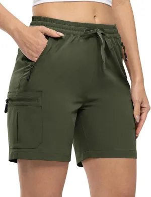 TBMPOY Women's Hiking Cargo Shorts Lightweight Quick Dry Athletic Summer Shorts Golf Travel Camping with Zipper Pockets