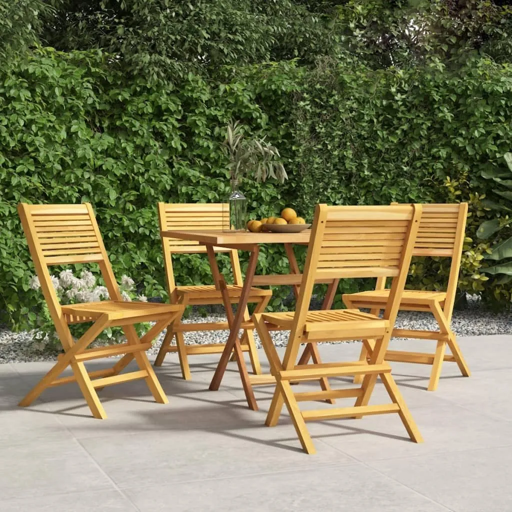 Teak Outdoor Furniture,fire Pit Chairs,Living Room Furniture,Folding Patio Chairs 4 pcs 18.5"x24.4"x35.4" Solid Wood TeakFor Gardens, patios, Balconies
