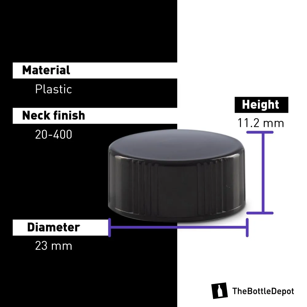 The Bottle Depot - 72 Pack - 1 oz Glass Bottle With Cap - Black Frosted - 20-400 Neck Finish - Boston Round Bottles - UV Rays Protection