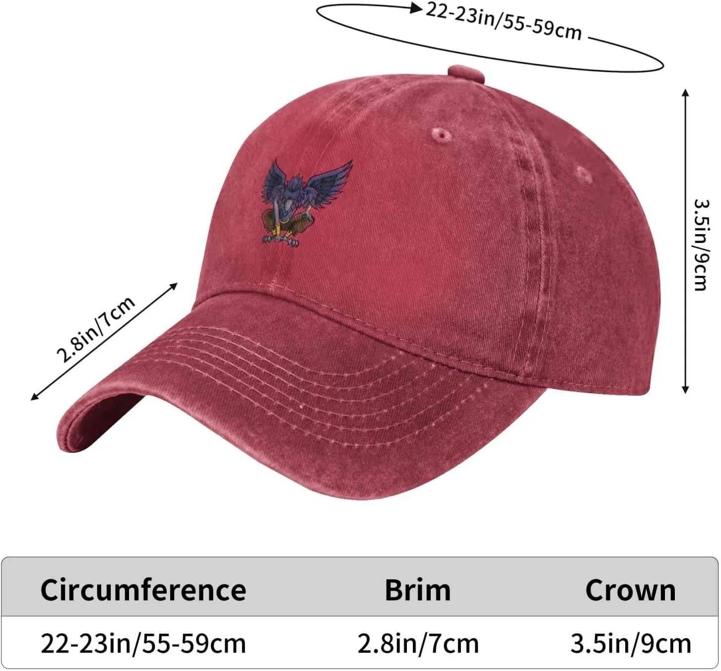 The Mighty Eagle Baseball Cap for Men Women Washed Cotton Adjustable Vintage Dad Hat