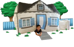The Original Patented AirFort - Build A Fort in 30 Seconds, Inflatable Fort for Kids, Play Tent for 3-12 Years, A Playhouse Where Imagination Runs Wild, Fan not Included (Cottage)