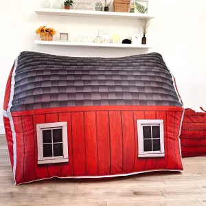 The Original Patented AirFort - Build A Fort in 30 Seconds, Inflatable Fort for Kids, Play Tent for 3-12 Years, A Playhouse Where Imagination Runs Wild, Fan not Included (Farmer's Barn)