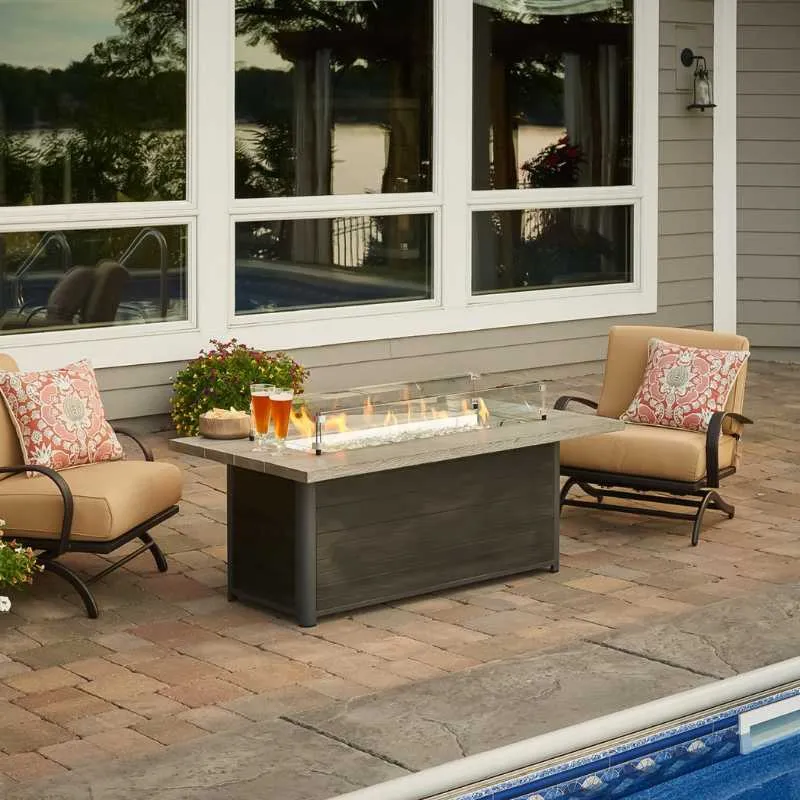 The Outdoor Greatroom Cedar Ridge Linear Gas Fire Pit Table | CR-1242-K