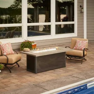 The Outdoor Greatroom Cedar Ridge Linear Gas Fire Pit Table | CR-1242-K
