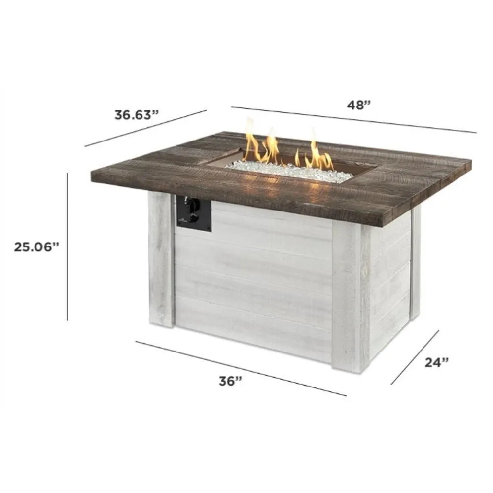 The Outdoor GreatRoom Company Alcott 48-Inch Rectangular Gas Fire Pit Table