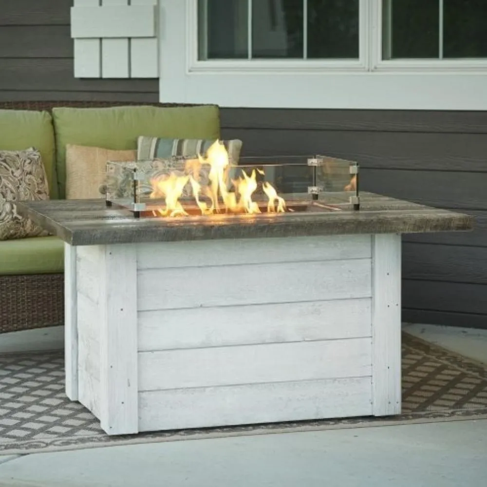 The Outdoor GreatRoom Company Alcott 48-Inch Rectangular Gas Fire Pit Table
