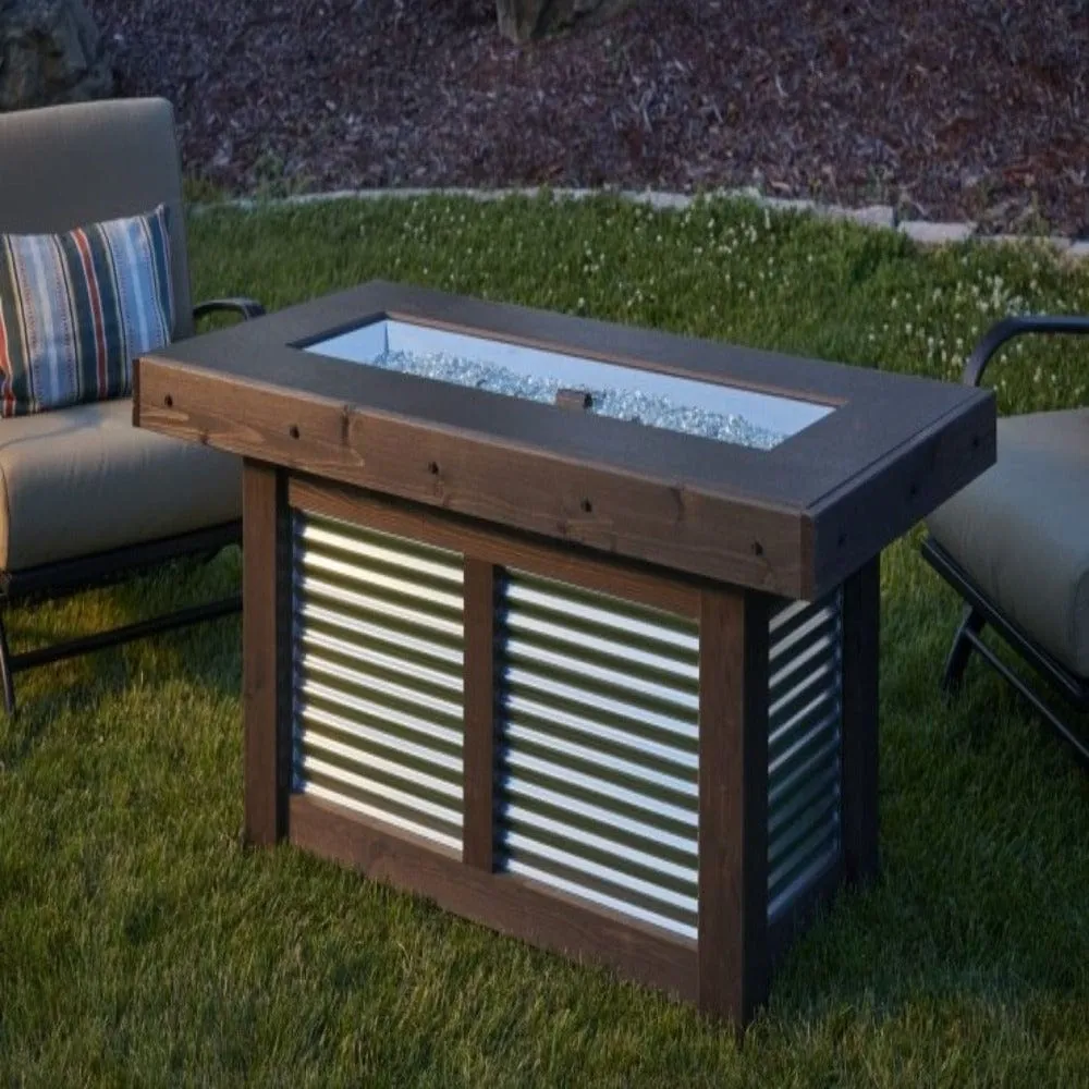 The Outdoor GreatRoom Company Denali Brew 57-Inch Linear Gas Fire Pit Table