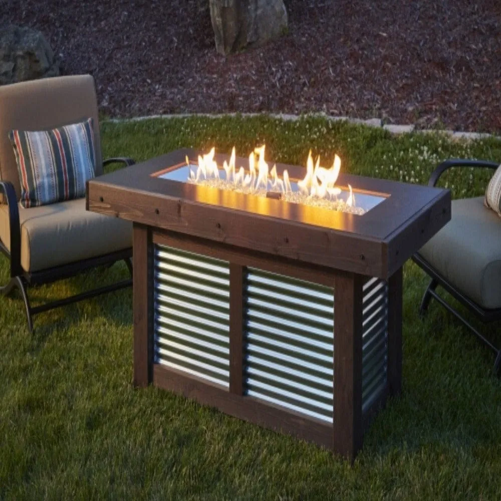 The Outdoor GreatRoom Company Denali Brew 57-Inch Linear Gas Fire Pit Table