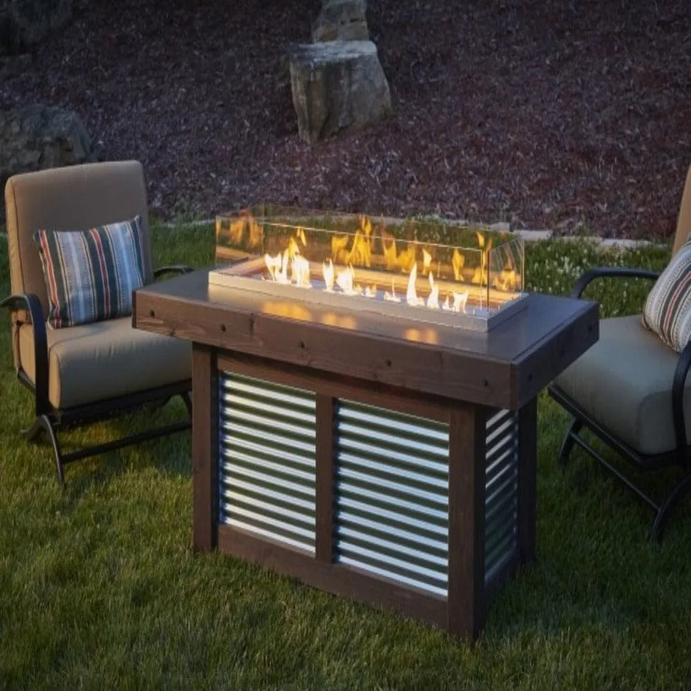 The Outdoor GreatRoom Company Denali Brew 57-Inch Linear Gas Fire Pit Table
