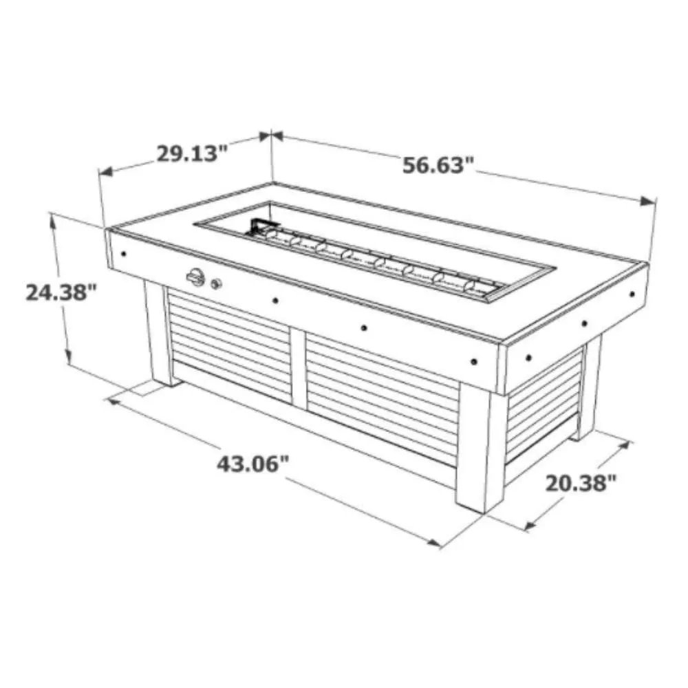 The Outdoor GreatRoom Company Denali Brew 57-Inch Linear Gas Fire Pit Table