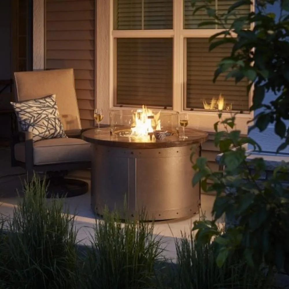The Outdoor GreatRoom Company Edison 41-Inch Round Gas Fire Pit Table