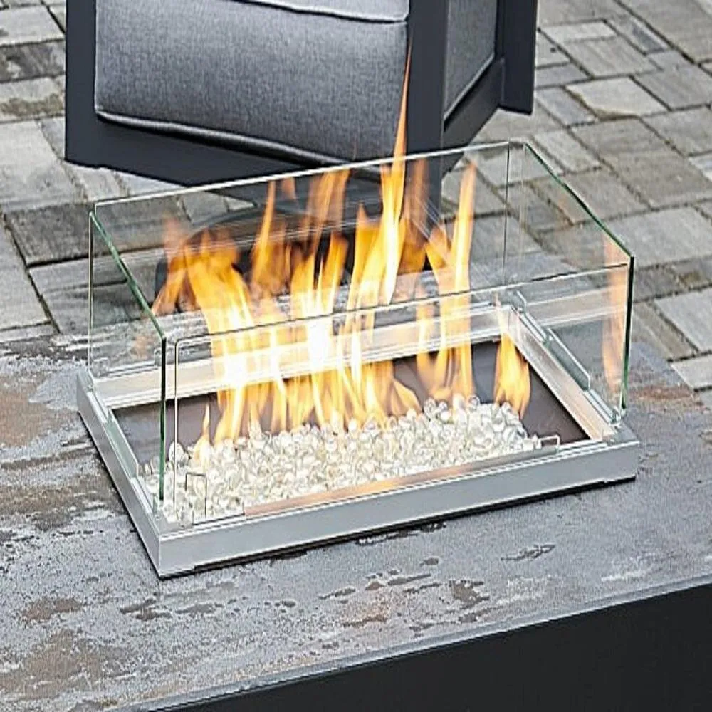 The Outdoor GreatRoom Company Folding Glass Guard for Gas Fire Pits