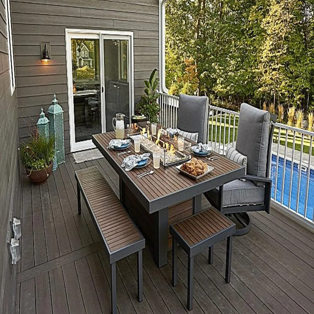 The Outdoor GreatRoom Company Kenwood 81-Inch Gas Fire Pit Dining Table