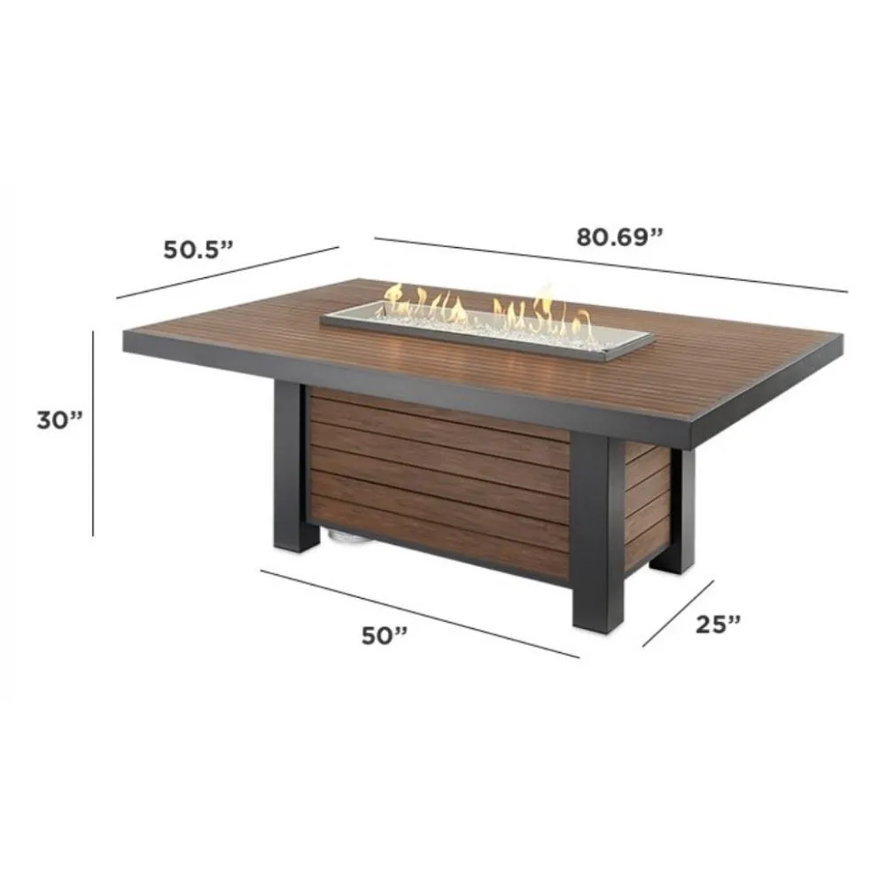 The Outdoor GreatRoom Company Kenwood 81-Inch Gas Fire Pit Dining Table