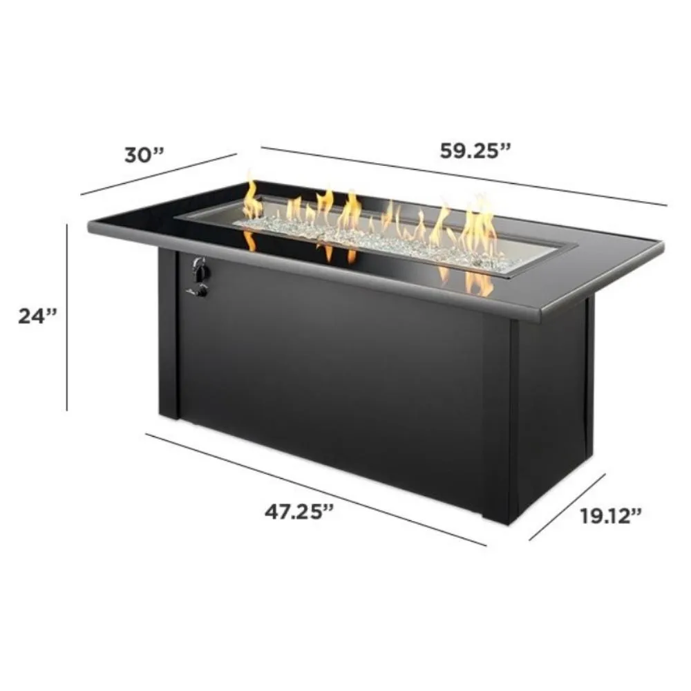 The Outdoor GreatRoom Company Monte Carlo 59-Inch Linear Gas Fire Pit Table